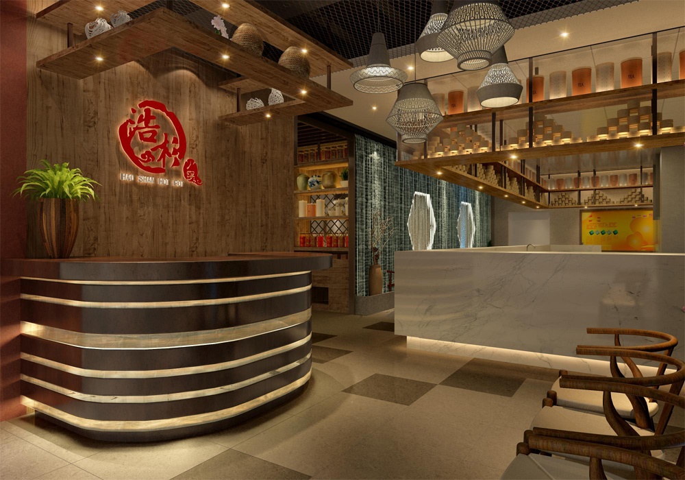 新中式餐飲店裝潢設計效果-第3張圖片-上海古都建筑設計集團