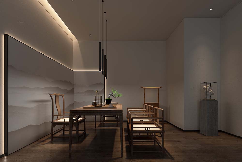 茶文化茶室設(shè)計效果圖-第3張圖片-上海古都建筑設(shè)計集團(tuán)