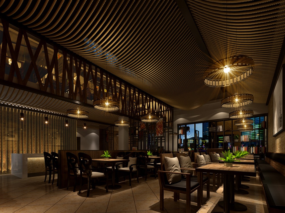 閔行300平新中式風(fēng)格烤肉店設(shè)計(jì)裝潢-第2張圖片-上海古都建筑設(shè)計(jì)集團(tuán)