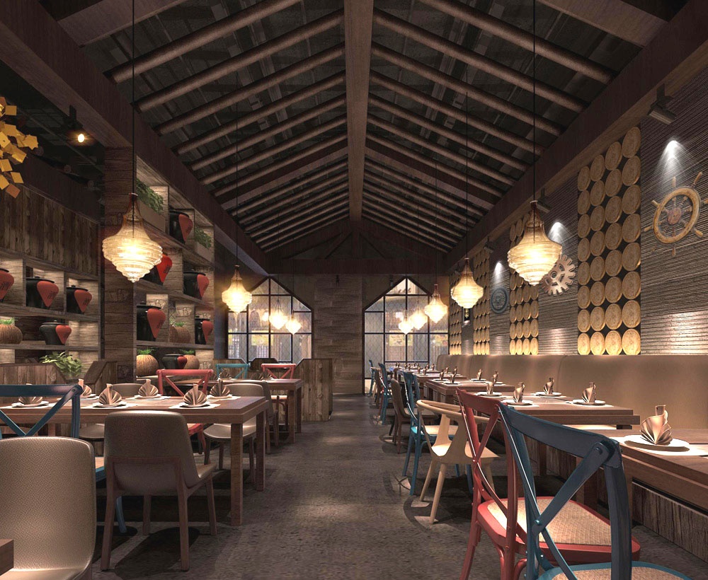 徐匯500平火鍋店設計裝修實景-第4張圖片-上海古都建筑設計集團