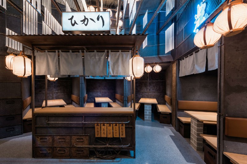 loft風格日式料理店鋪設計裝潢效果圖-第2張圖片-上海古都建筑設計集團