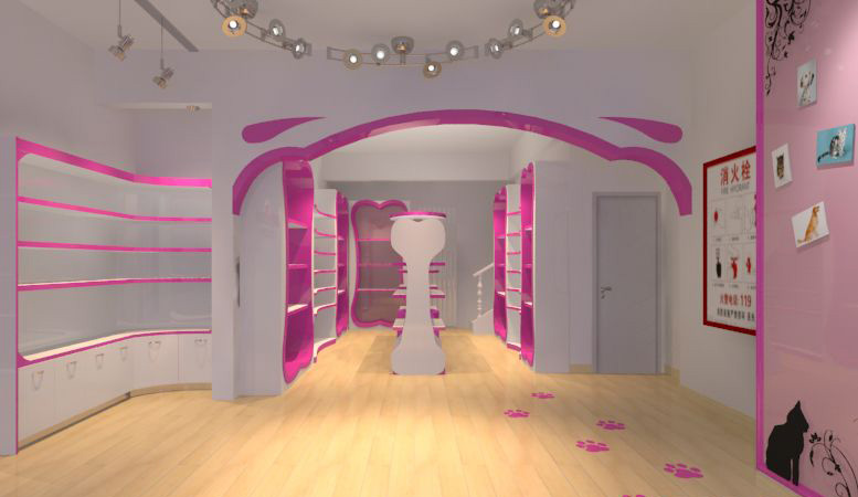 嘉定區粉色系寵物店裝修設計-第4張圖片-上海古都建筑設計集團