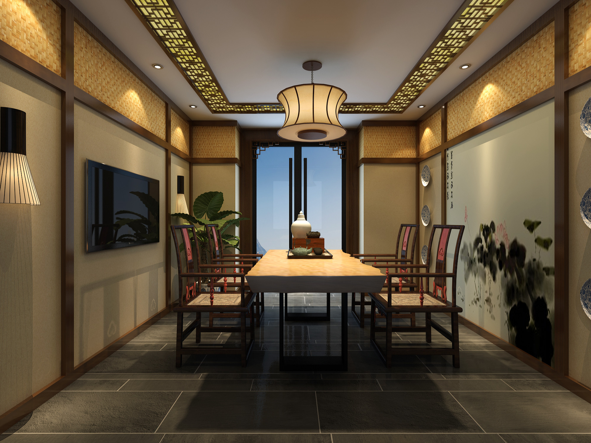浦東新區(qū)中式茶室裝修設(shè)計-第4張圖片-上海古都建筑設(shè)計集團(tuán)