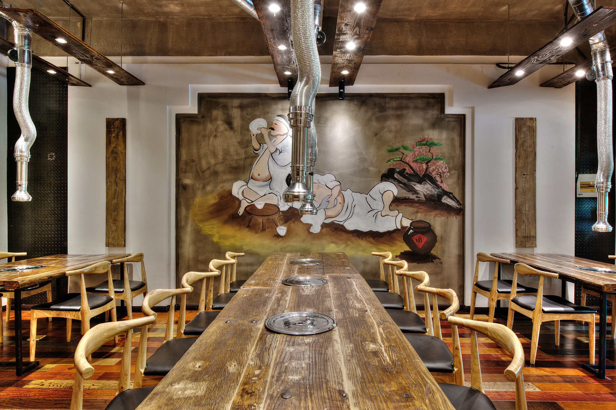 工業(yè)風韓式烤肉店裝修設(shè)計-第1張圖片-上海古都建筑設(shè)計集團