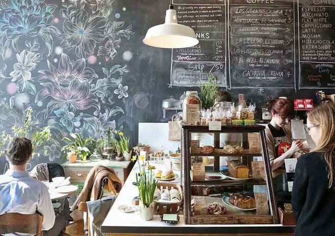 文藝風格咖啡廳裝修設計效果圖-第2張圖片-上海古都建筑設計集團