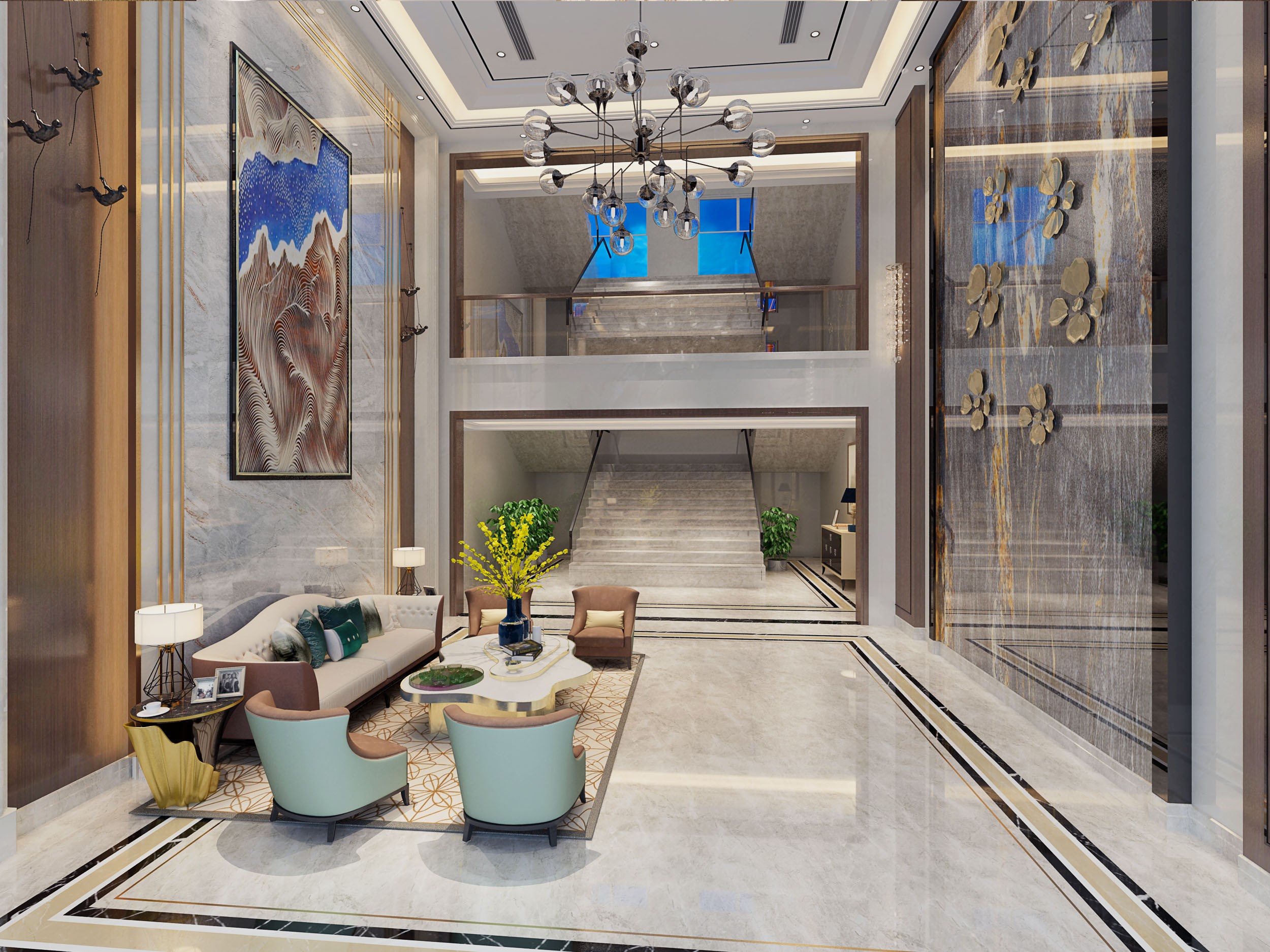 虹口區復式奢華辦公室裝修設計-第2張圖片-上海古都建筑設計集團