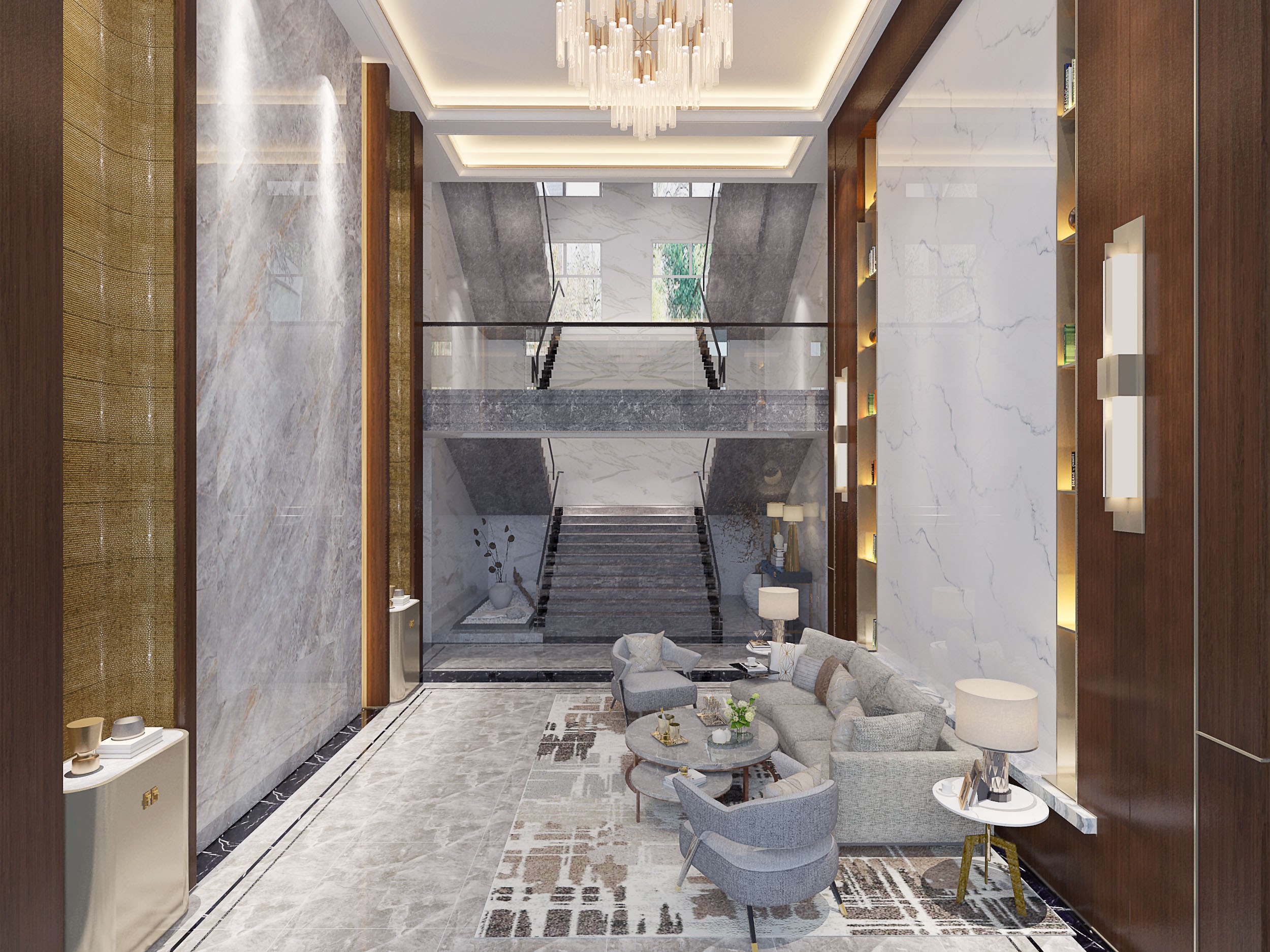 虹口區復式奢華辦公室裝修設計-第3張圖片-上海古都建筑設計集團