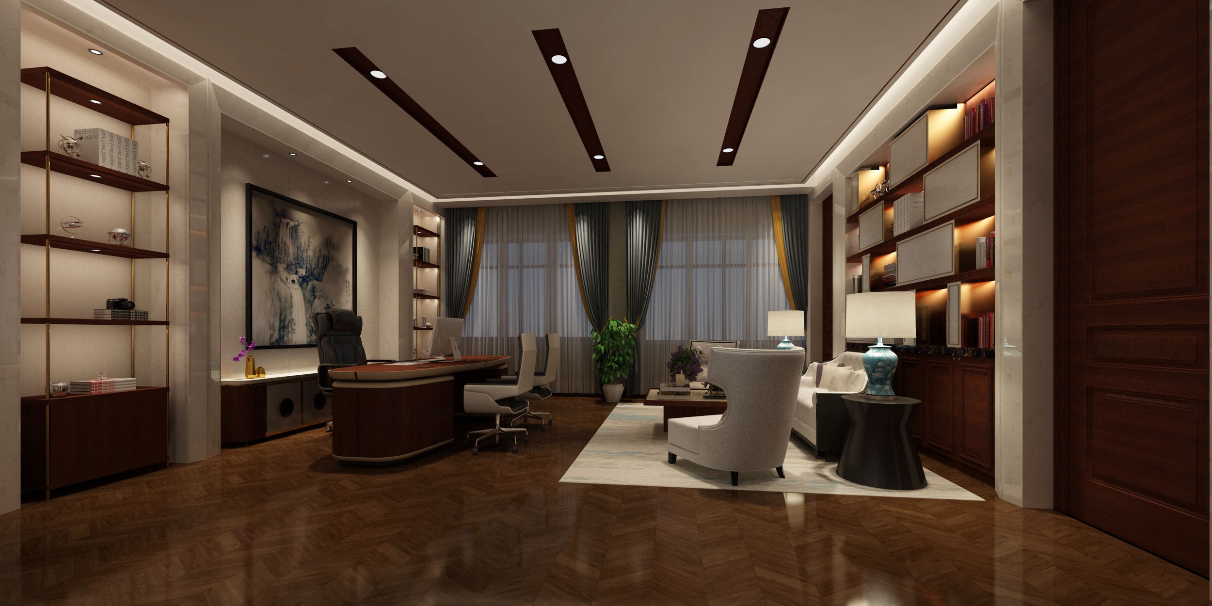 虹口區復式奢華辦公室裝修設計-第4張圖片-上海古都建筑設計集團