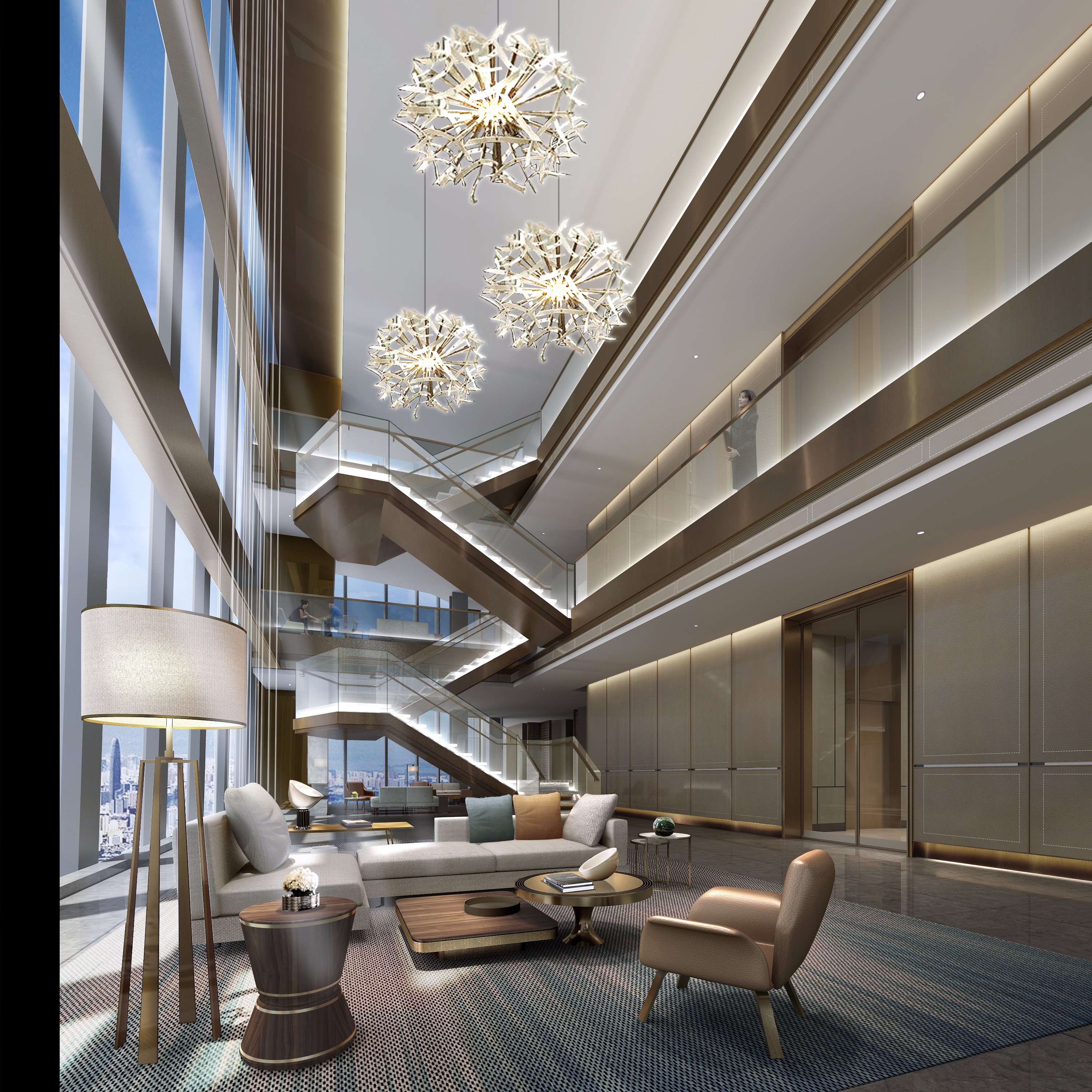 嘉定區辦公樓大廳裝修設計-第3張圖片-上海古都建筑設計集團