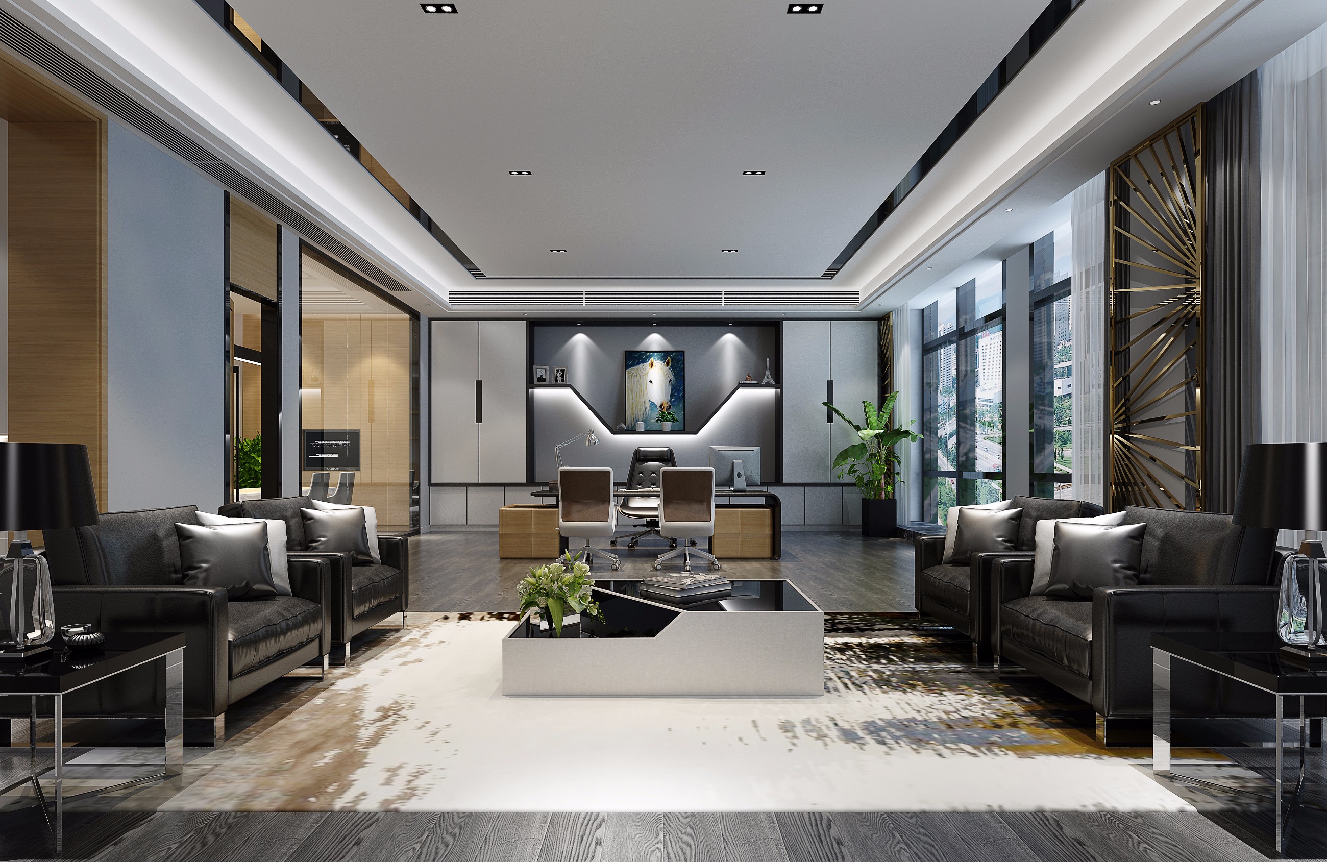 簡(jiǎn)潔高檔辦公室裝修設(shè)計(jì)-第2張圖片-上海古都建筑設(shè)計(jì)集團(tuán)