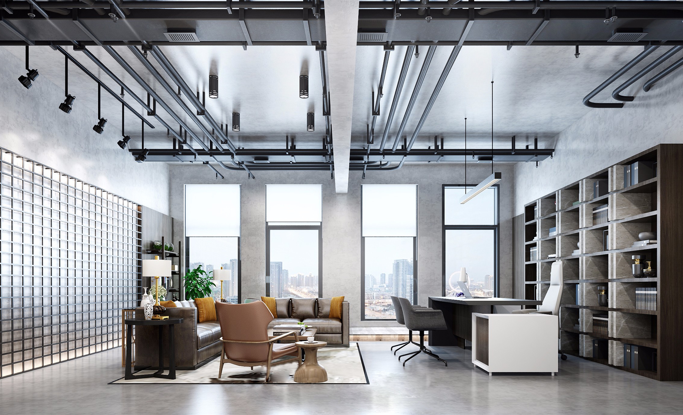 長寧區工業風辦公室裝修設計-第2張圖片-上海古都建筑設計集團