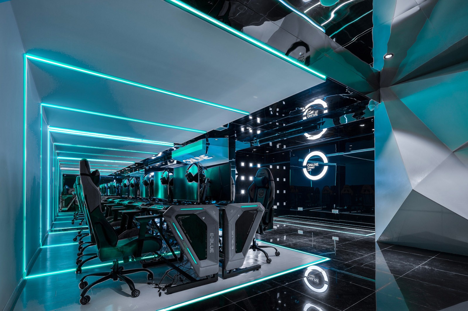 科技電競風格網吧裝修設計-第2張圖片-上海古都建筑設計集團