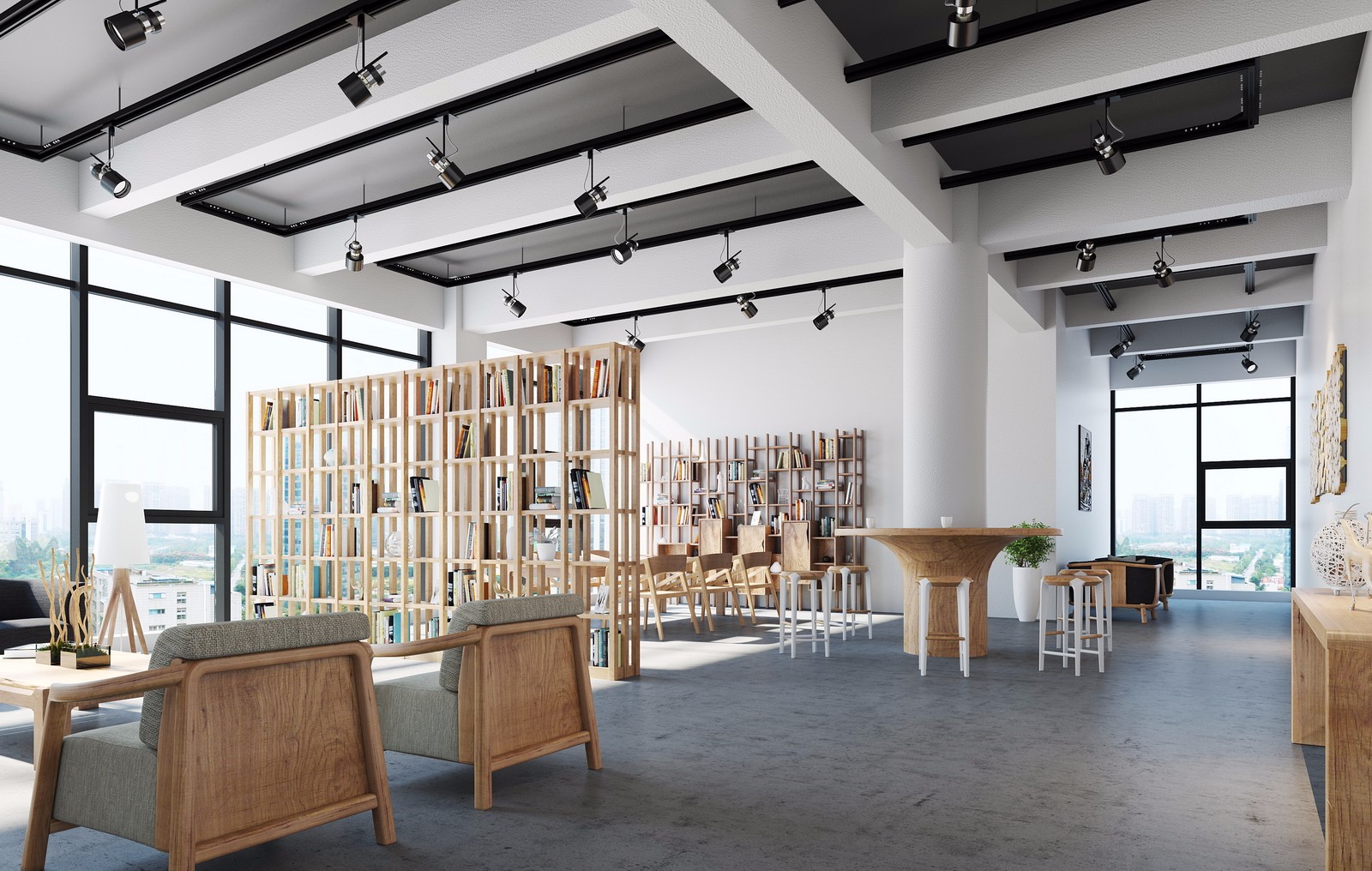 簡約開朗木質辦公室裝修-第1張圖片-上海古都建筑設計集團