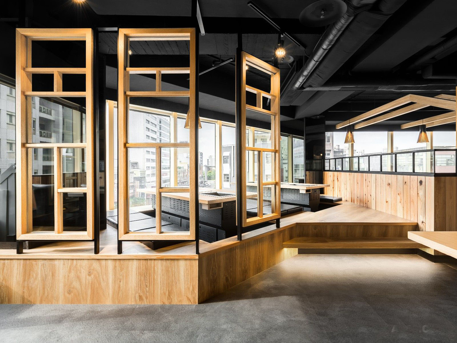 現代簡約工業風韓式烤肉店裝修設計-第1張圖片-上海古都建筑設計集團