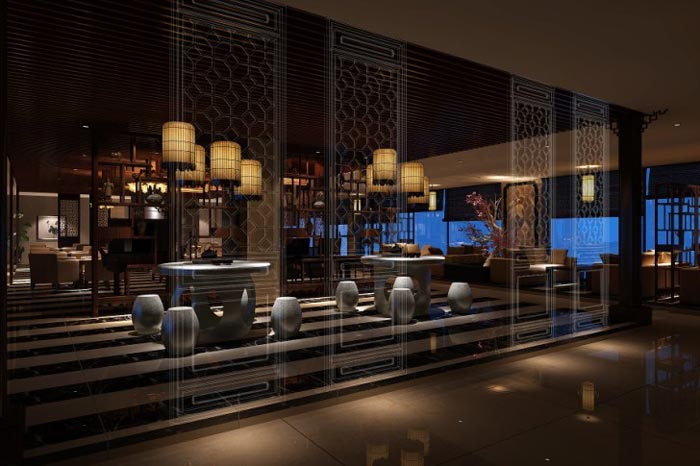 商務風格茶樓裝修設計-第1張圖片-上海古都建筑設計集團