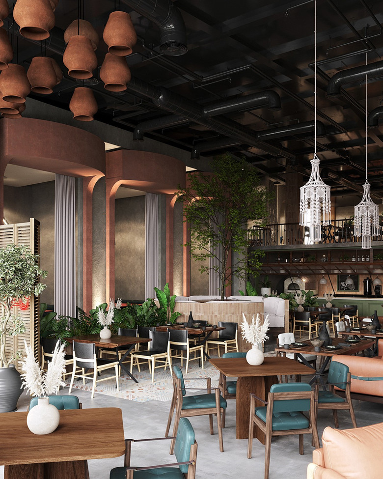 560平米工業風格餐廳設計裝修實景-第4張圖片-上海古都建筑設計集團