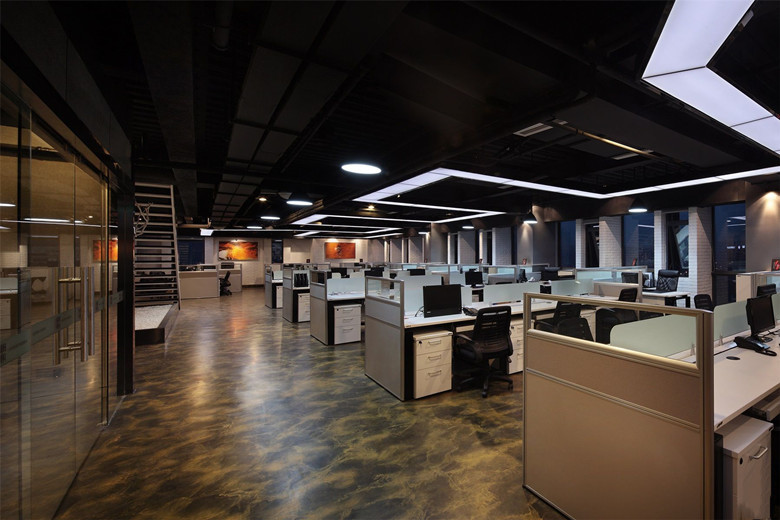 暗黑創意軟件公司辦公室設計布局-辦公室裝修設計效果圖-第2張圖片-上海古都建筑設計集團