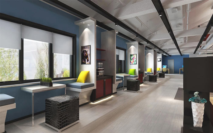 松江文化傳媒企業辦公室設計方案-辦公室裝修設計效果圖-第2張圖片-上海古都建筑設計集團