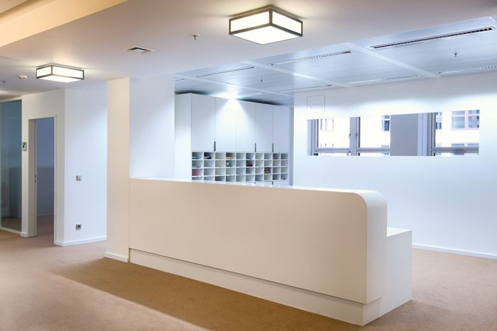 藥業公司辦公室設計布局方案-辦公室裝修設計效果圖-第3張圖片-上海古都建筑設計集團